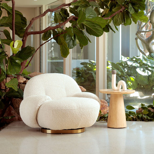 Avril Beige Side Table - Ornate Home