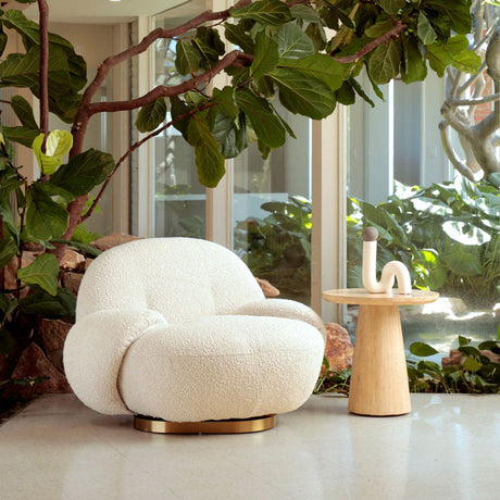 Avril Beige Side Table - Ornate Home