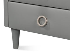 Avvolto Grey Three Drawer Nightstand - Ornate Home