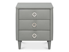 Avvolto Grey Three Drawer Nightstand - Ornate Home