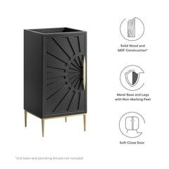 Awaken Black 18" Bathroom Vanity Cabinet - Ornate Home