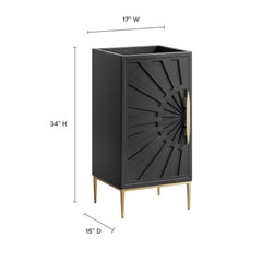 Awaken Black 18" Bathroom Vanity Cabinet - Ornate Home