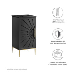 Awaken Black 18" Bathroom Vanity - Ornate Home