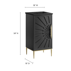 Awaken Black 18" Bathroom Vanity - Ornate Home