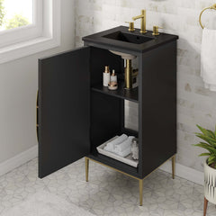 Awaken Black 18" Bathroom Vanity - Ornate Home