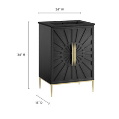 Awaken Black 24" Bathroom Vanity - Ornate Home