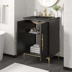 Awaken Black 24" Bathroom Vanity - Ornate Home