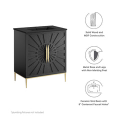 Awaken Black 30" Bathroom Vanity - Ornate Home