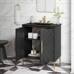 Awaken Black 30" Bathroom Vanity - Ornate Home