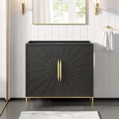 Awaken Black 36" Bathroom Vanity Cabinet - Ornate Home