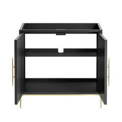 Awaken Black 36" Bathroom Vanity Cabinet - Ornate Home