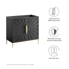 Awaken Black 36" Bathroom Vanity Cabinet - Ornate Home