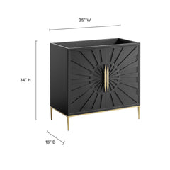Awaken Black 36" Bathroom Vanity Cabinet - Ornate Home