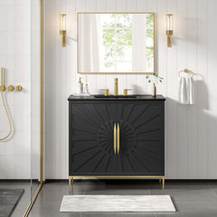 Awaken Black 36" Bathroom Vanity - Ornate Home