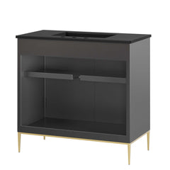 Awaken Black 36" Bathroom Vanity - Ornate Home