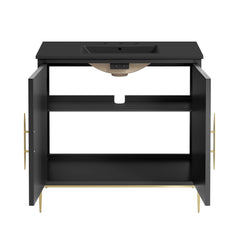 Awaken Black 36" Bathroom Vanity - Ornate Home