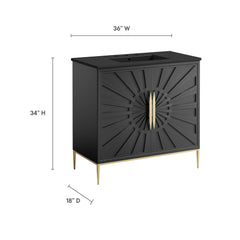 Awaken Black 36" Bathroom Vanity - Ornate Home