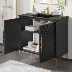 Awaken Black 36" Bathroom Vanity - Ornate Home