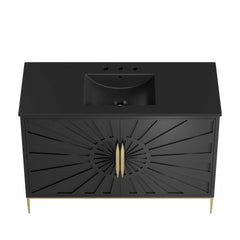 Awaken Black 48" Bathroom Vanity - Ornate Home