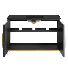 Awaken Black 48" Bathroom Vanity - Ornate Home