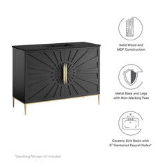 Awaken Black 48" Bathroom Vanity - Ornate Home