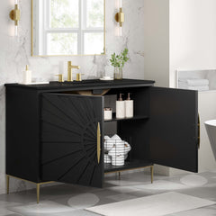 Awaken Black 48" Bathroom Vanity - Ornate Home
