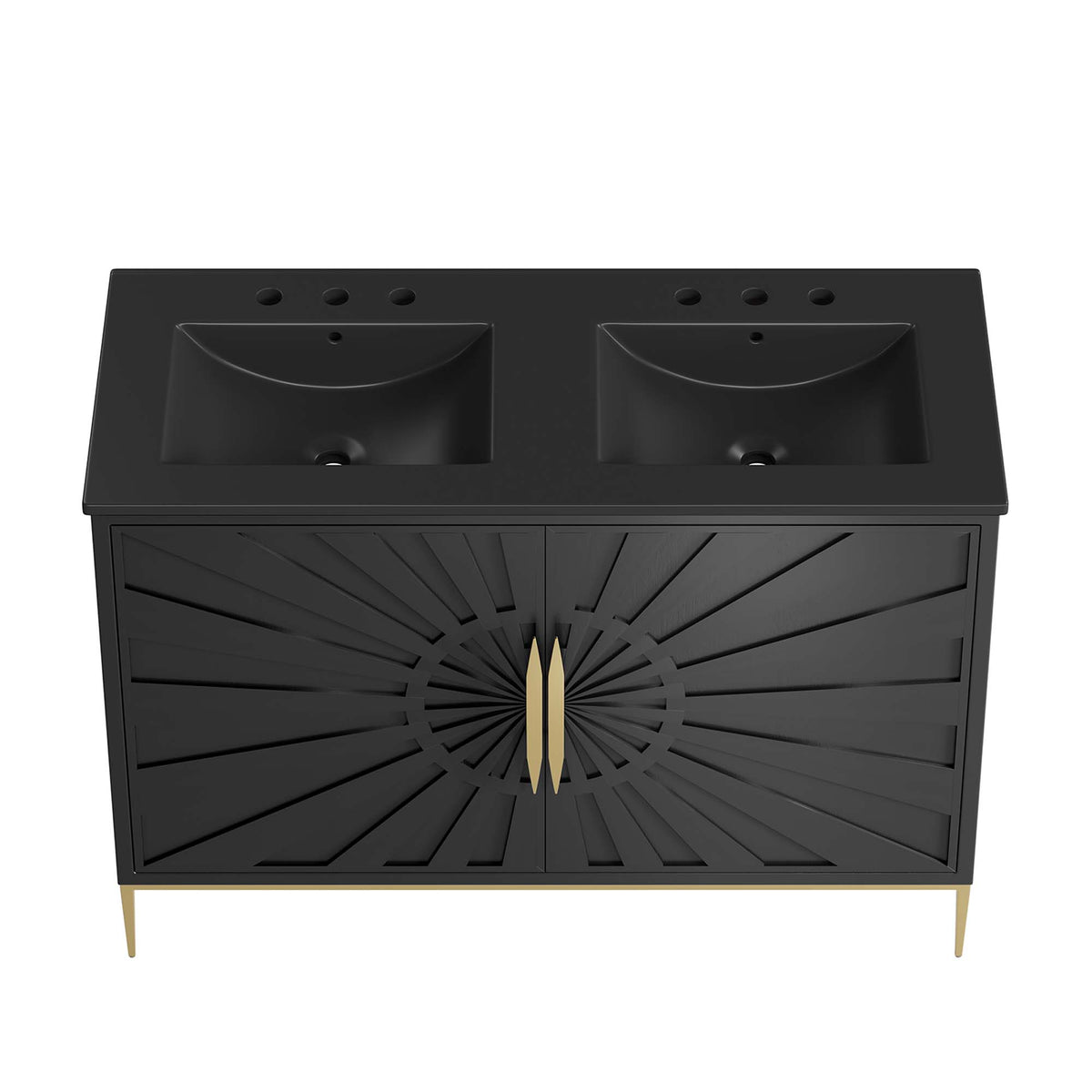 Awaken Black 48" Double Sink Bathroom Vanity - Ornate Home