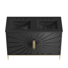 Awaken Black 48" Double Sink Bathroom Vanity - Ornate Home