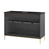 Awaken Black 48" Double Sink Bathroom Vanity - Ornate Home