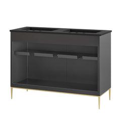 Awaken Black 48" Double Sink Bathroom Vanity - Ornate Home