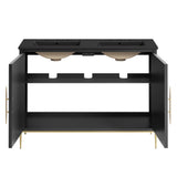 Awaken Black 48" Double Sink Bathroom Vanity - Ornate Home