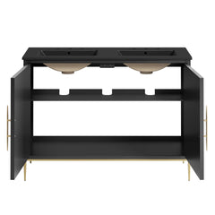 Awaken Black 48" Double Sink Bathroom Vanity - Ornate Home