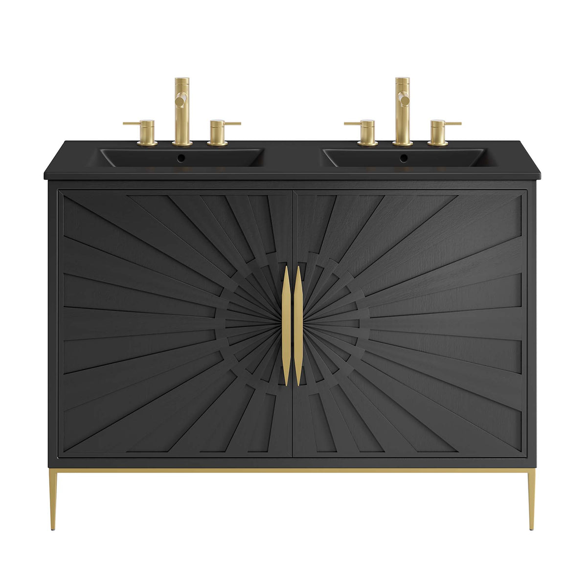 Awaken Black 48" Double Sink Bathroom Vanity - Ornate Home