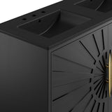 Awaken Black 48" Double Sink Bathroom Vanity - Ornate Home