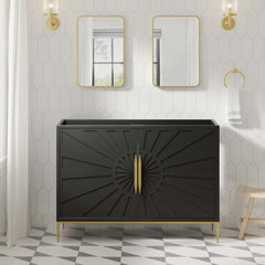 Awaken Black 48" Double or Single Sink Compatible (Not Included) Bathroom Vanity Cabinet - Ornate Home