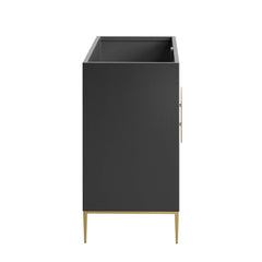 Awaken Black 48" Double or Single Sink Compatible (Not Included) Bathroom Vanity Cabinet - Ornate Home