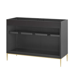 Awaken Black 48" Double or Single Sink Compatible (Not Included) Bathroom Vanity Cabinet - Ornate Home