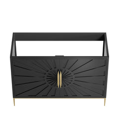 Awaken Black 48" Double or Single Sink Compatible (Not Included) Bathroom Vanity Cabinet - Ornate Home