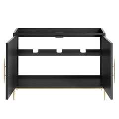 Awaken Black 48" Double or Single Sink Compatible (Not Included) Bathroom Vanity Cabinet - Ornate Home
