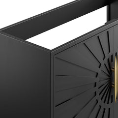 Awaken Black 48" Double or Single Sink Compatible (Not Included) Bathroom Vanity Cabinet - Ornate Home