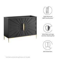 Awaken Black 48" Double or Single Sink Compatible (Not Included) Bathroom Vanity Cabinet - Ornate Home