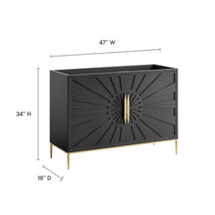 Awaken Black 48" Double or Single Sink Compatible (Not Included) Bathroom Vanity Cabinet - Ornate Home