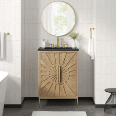 Awaken Oak/Black 24" Bathroom Vanity - Ornate Home