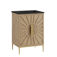 Awaken Oak/Black 24" Bathroom Vanity - Ornate Home