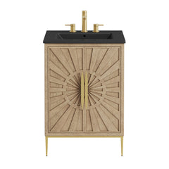 Awaken Oak/Black 24" Bathroom Vanity - Ornate Home