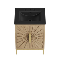 Awaken Oak/Black 24" Bathroom Vanity - Ornate Home