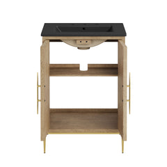 Awaken Oak/Black 24" Bathroom Vanity - Ornate Home