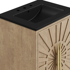Awaken Oak/Black 24" Bathroom Vanity - Ornate Home