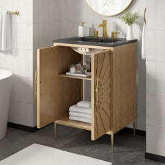Awaken Oak/Black 24" Bathroom Vanity - Ornate Home