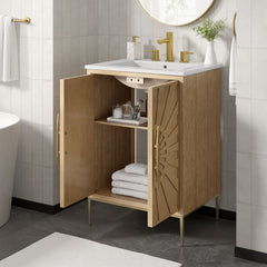 Awaken Oak/White 24" Bathroom Vanity - Ornate Home